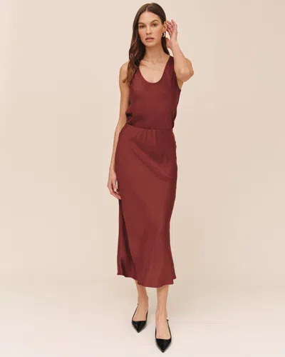 Bella Dahl Long Maxi Bias Skirt In Brown