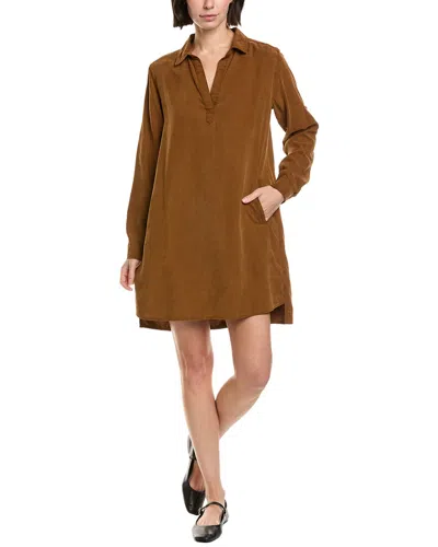 Bella Dahl Long Sleeve A-line Dress In Brown