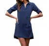 Bella Dahl Long Sleeve A-line Shirt Dress In Endless Sea In Blue