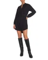 Bella Dahl Long Sleeve Belted Mini Dress In Black