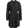Bella Dahl Long Sleeve Belted Mini Dress In Black