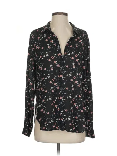 Pre-owned Bella Dahl Long Sleeve Blouse In Black