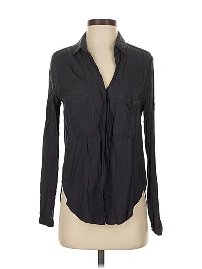 Pre-owned Bella Dahl Long Sleeve Blouse In Black