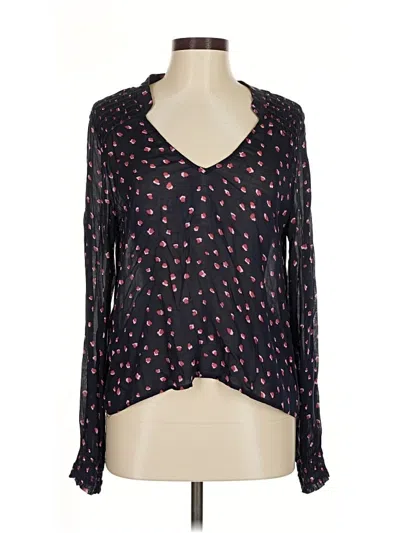 Pre-owned Bella Dahl Long Sleeve Blouse In Black