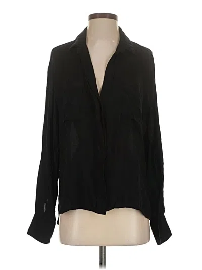 Pre-owned Bella Dahl Long Sleeve Blouse In Black