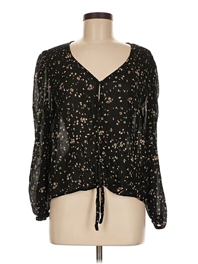 Pre-owned Bella Dahl Long Sleeve Blouse In Black