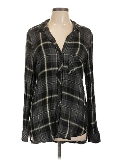 Pre-owned Bella Dahl Long Sleeve Blouse In Black