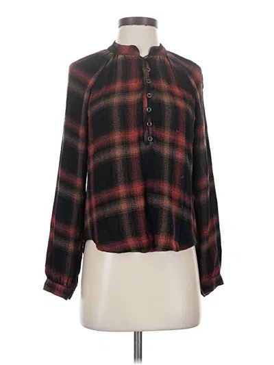 Pre-owned Bella Dahl Long Sleeve Blouse In Black