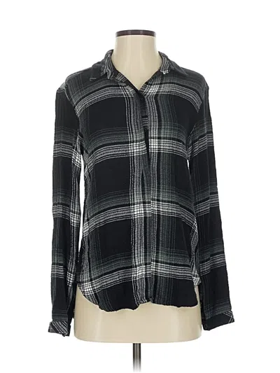 Pre-owned Bella Dahl Long Sleeve Blouse In Black