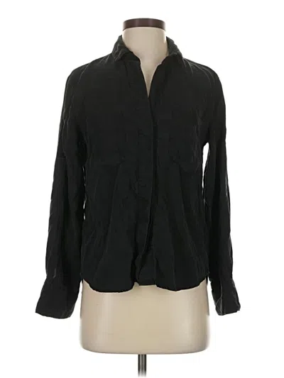 Pre-owned Bella Dahl Long Sleeve Blouse In Black