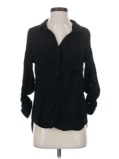 Pre-owned Bella Dahl Long Sleeve Blouse In Black