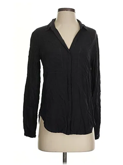 Pre-owned Bella Dahl Long Sleeve Blouse In Black