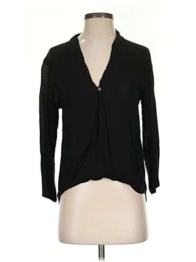 Pre-owned Bella Dahl Long Sleeve Blouse In Black