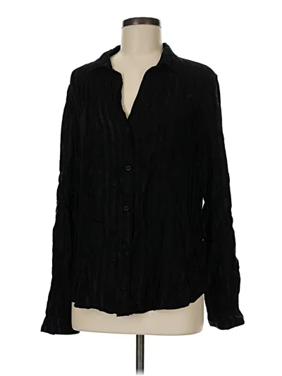 Pre-owned Bella Dahl Long Sleeve Blouse In Black