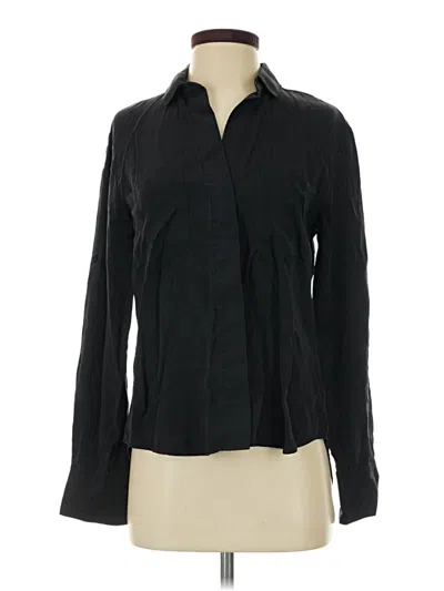 Pre-owned Bella Dahl Long Sleeve Blouse In Black