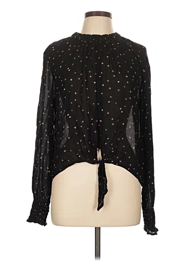 Pre-owned Bella Dahl Long Sleeve Blouse In Black