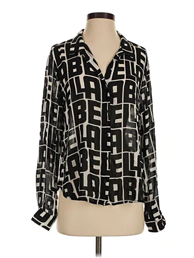Pre-owned Bella Dahl Long Sleeve Blouse In Black