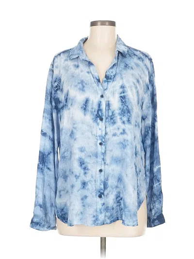 Pre-owned Bella Dahl Long Sleeve Blouse In Blue