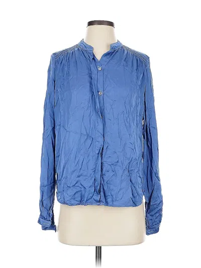 Pre-owned Bella Dahl Long Sleeve Blouse In Blue