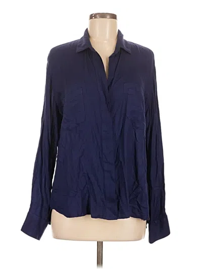 Pre-owned Bella Dahl Long Sleeve Blouse In Blue