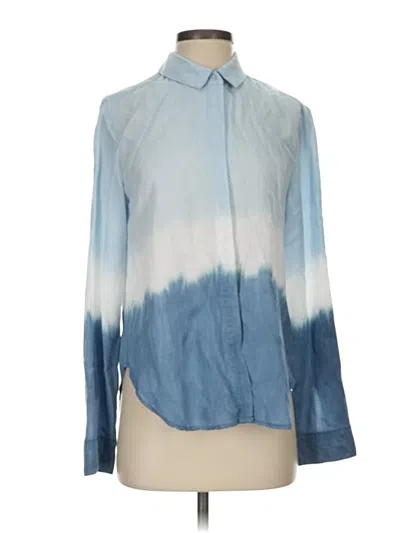 Pre-owned Bella Dahl Long Sleeve Blouse In Blue