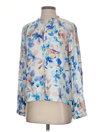 Pre-owned Bella Dahl Long Sleeve Blouse In Blue