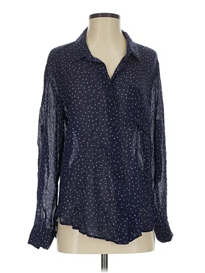 Pre-owned Bella Dahl Long Sleeve Blouse In Blue