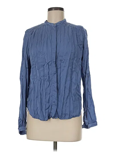 Pre-owned Bella Dahl Long Sleeve Blouse In Blue