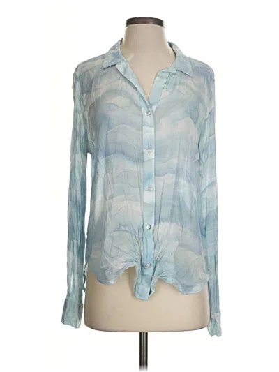 Pre-owned Bella Dahl Long Sleeve Blouse In Blue
