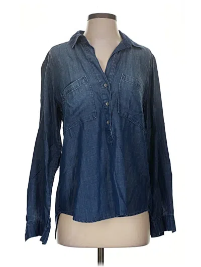 Pre-owned Bella Dahl Long Sleeve Blouse In Blue
