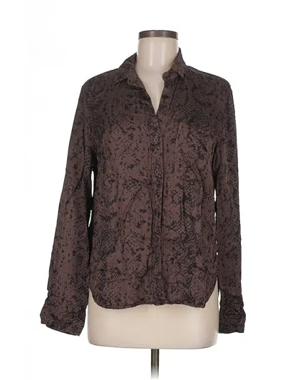 Pre-owned Bella Dahl Long Sleeve Blouse In Brown