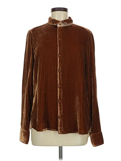 Pre-owned Bella Dahl Long Sleeve Blouse In Brown