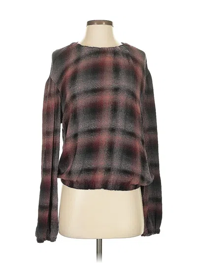 Pre-owned Bella Dahl Long Sleeve Blouse In Burgundy