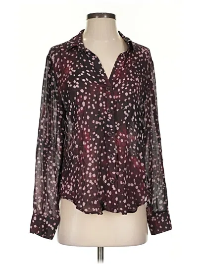 Pre-owned Bella Dahl Long Sleeve Blouse In Burgundy