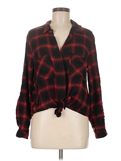Pre-owned Bella Dahl Long Sleeve Blouse In Burgundy