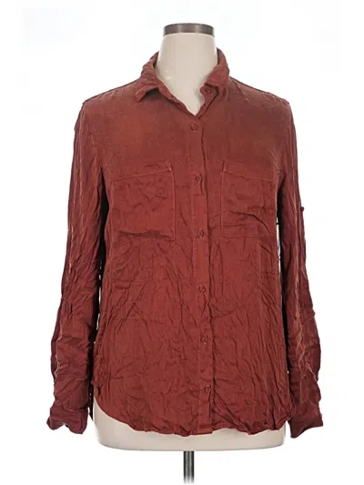 Bella Dahl Long Sleeve Blouse In Burgundy