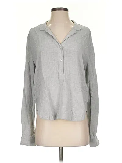 Pre-owned Bella Dahl Long Sleeve Blouse In Gray