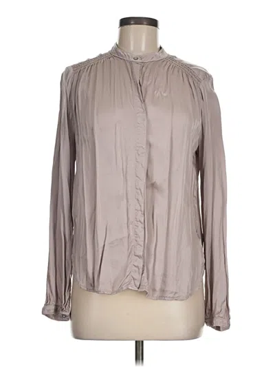 Pre-owned Bella Dahl Long Sleeve Blouse In Gray