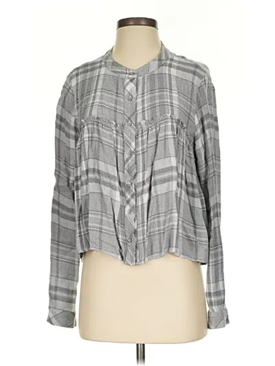 Pre-owned Bella Dahl Long Sleeve Blouse In Gray