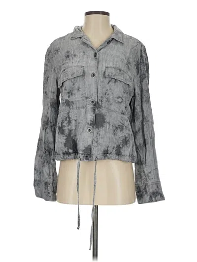 Pre-owned Bella Dahl Long Sleeve Blouse In Gray