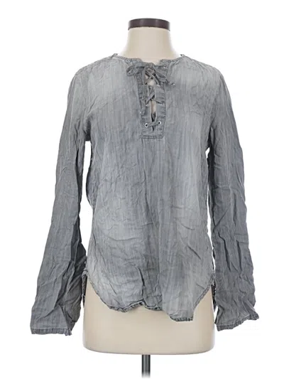 Pre-owned Bella Dahl Long Sleeve Blouse In Gray