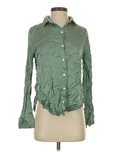 Pre-owned Bella Dahl Long Sleeve Blouse In Green