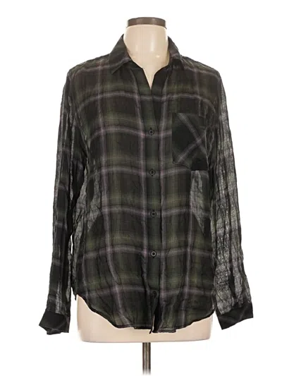 Pre-owned Bella Dahl Long Sleeve Blouse In Green