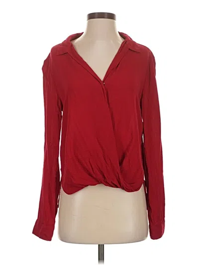 Pre-owned Bella Dahl Long Sleeve Blouse In Red