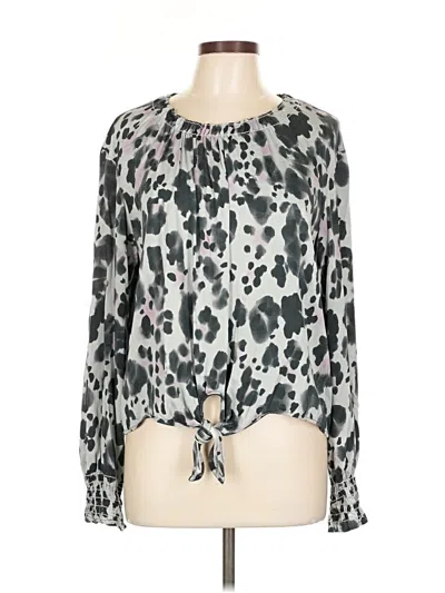 Pre-owned Bella Dahl Long Sleeve Blouse In Silver