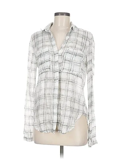 Pre-owned Bella Dahl Long Sleeve Blouse In Silver