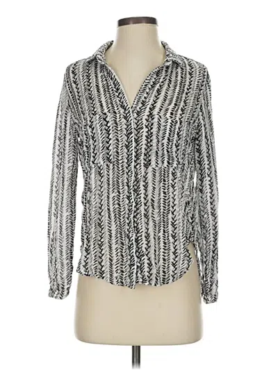Pre-owned Bella Dahl Long Sleeve Blouse In Silver