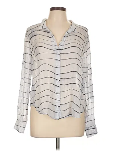 Pre-owned Bella Dahl Long Sleeve Blouse In Silver