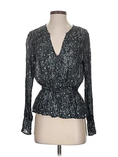 Pre-owned Bella Dahl Long Sleeve Blouse In Silver