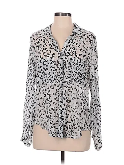 Pre-owned Bella Dahl Long Sleeve Blouse In Silver